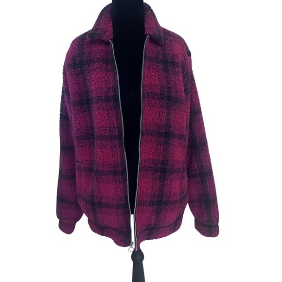 Arizona Jean Company Burgundy Sherpa Jacket - Picture 1 of 5